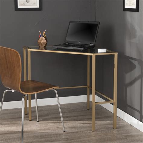 Glass top corner desk for small room. Wrought Studio Coopers Glass Corner Desk & Reviews | Wayfair