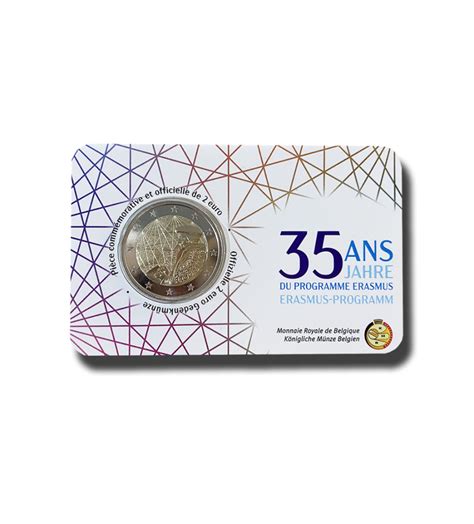 2022 Belgium Erasmus 2 Euro Coin Card