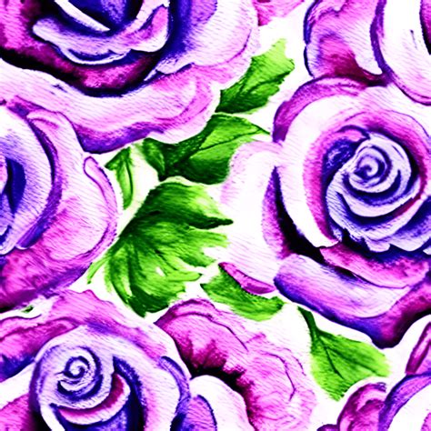 Beautiful Purple Roses Watercolor Pattern · Creative Fabrica