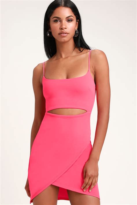 Sexy Pink Dress Cutout Dress Bodycon Dress Cutout Bodycon Lulus