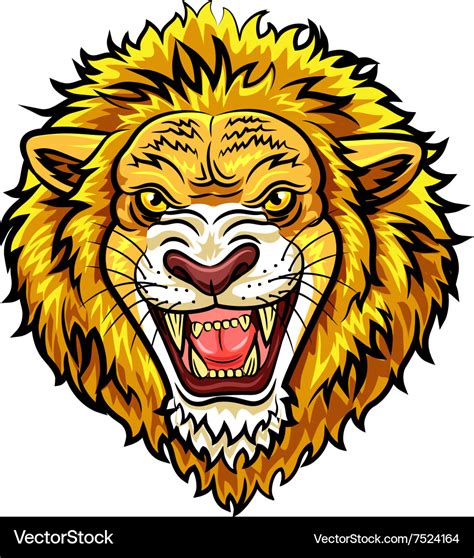 Cartoon Head Angry Lion Mascot Royalty Free Vector Image
