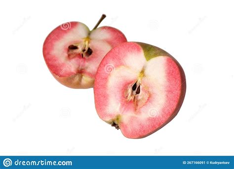 Hidden Rose Apples Pink Apple Inside Sliced Apple Isolated Stock