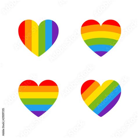 pride lgbt heart icon set lesbian gay bisexual transgender concept love symbol collection of