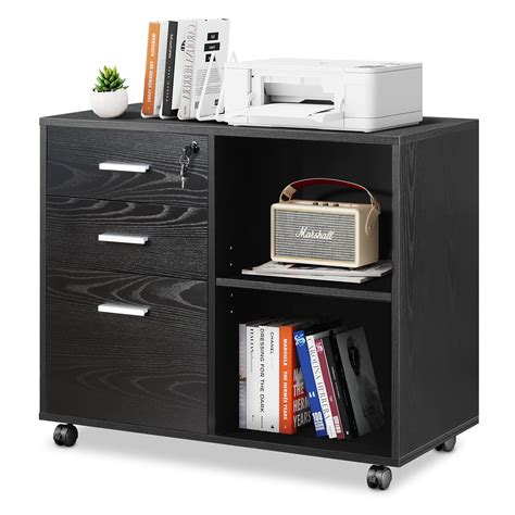 Devaise 3 Drawer Wood File Cabinet With Lock Mobile Lateral Filing