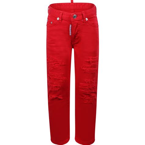 Dsquared2 Boys Distressed Red Jeans Bambinifashioncom