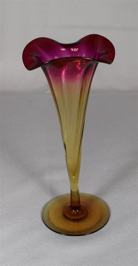Sold Price Libbey Fuchsia Amberina Lily Vase Invalid Date Est