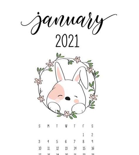 Aesthetic January 2021 Calendar Desktop Wallpaper Bmp My