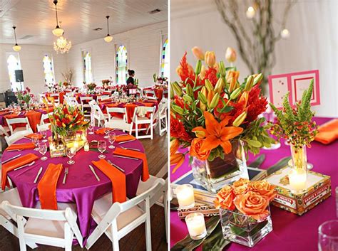 A Modern Way To Wedding Orange And Pink Wedding Crimson Wedding