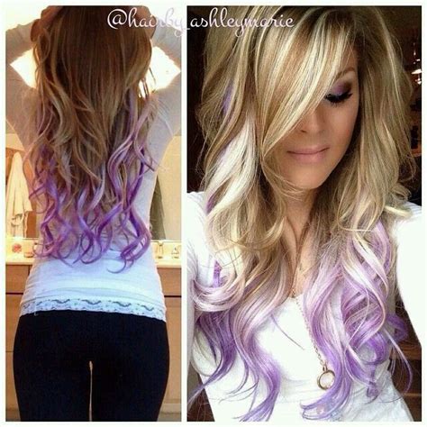 Image Result For Purple Highlights In Blonde Hair Hair Color And Cut