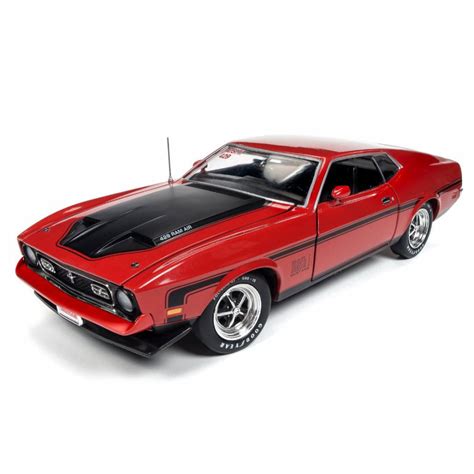 1971 Ford Mustang Mach 1 Hard Top Bright Red Auto World Amm1150 118 Scale Diecast Model