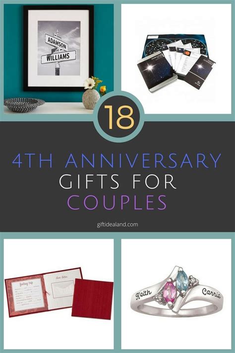 This big list of the best anniversary gifts is full of fresh finds. 18 Great 4th Wedding Anniversary Gift Ideas For Couples ...