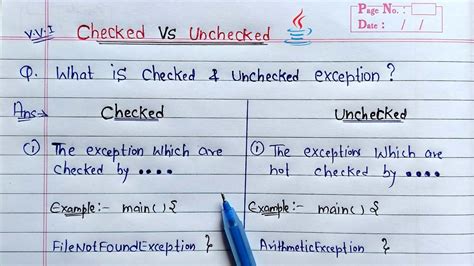 Better Understanding On Checked Vs Unchecked Exceptions How To