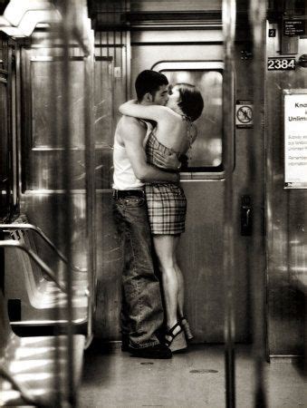 Kissing On The Subway Black And White Photography Fashion Souls