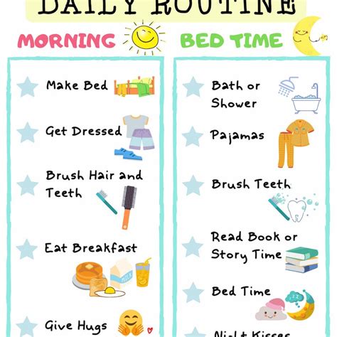 Bedtime Routine Chart For Kids