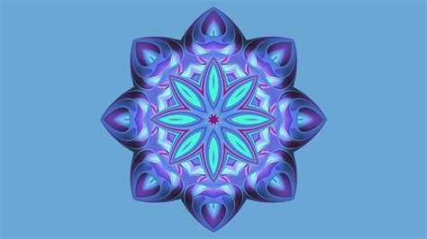 Pastel Blue And Purple Kalidoscope Flower By Lonewolf6738