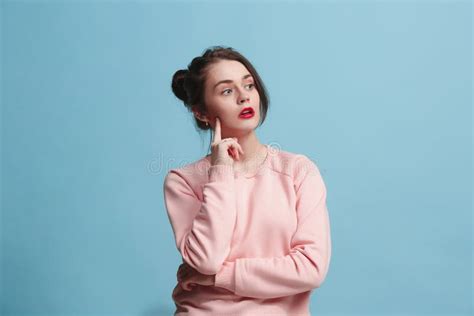 Young Serious Thoughtful Business Woman Doubt Concept Stock Photo