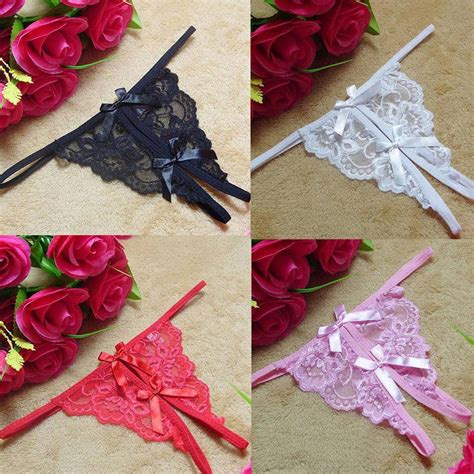 Buy Lskac T Lady Sexy Lingerie Panties Underwear Low Waist Lace Crotchless G String Thongs At