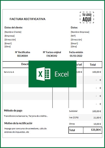 Plantilla Excel Modelo De Factura Rectificativa Gratis Images My Xxx Hot Girl