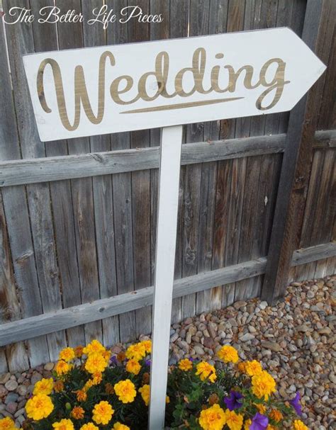 Wedding Arrow Directional Sign Rustic Distressed Outdoor Wedding