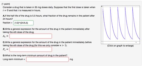 OneClass Consider A Drug That Is Taken In 35 Mg Doses Daily Suppose