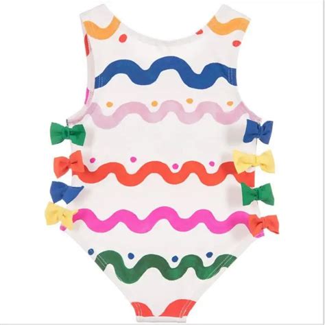 2018 New Fashion Toddler Girls Striped Swimwear Lovely Baby Candy Color