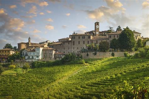 Neive Village Skyline And Langhe Vineyards Piedmont Italy Europe