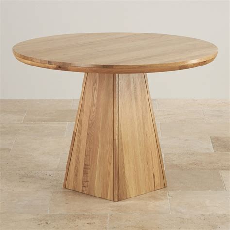 Provence Round Table With Pyramid Base In Natural Oak