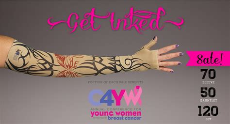 Get Inked Cancer Women Compression Arm Sleeves Lymphedema