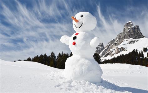 Descargar Fondos De Pantalla Muñeco De Nieve Invierno Montaña