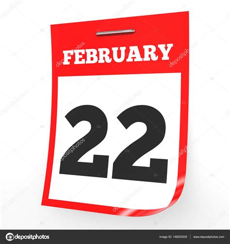 February 22 Calendar On White Background Stock Photo By ©icreative3d