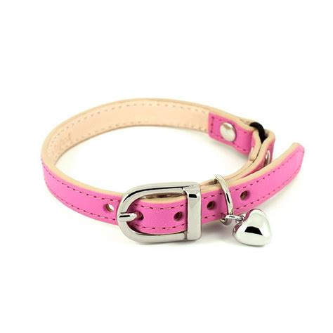 In our search, we looked for collars that fit both cats and kittens. This luxury pink leather cat collar with heart charm from ...