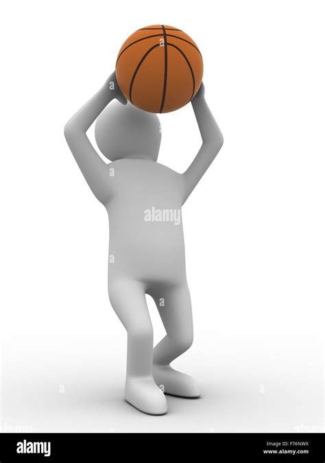 Basketball Player With Ball On White Background Isolated 3d Image