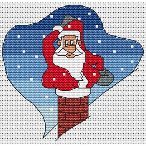 santa stuck in chimney 2 cross stitch design kit or chart picture 1 of 1