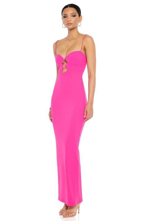 Nookie Muse Gown Neon Pink Dresses 4 Hire