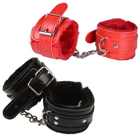 Sex Restraints Bondage Sexy Adjustable Leather Handcuff Ankle Cuff