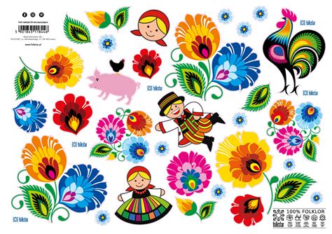 polish lowicz folk art stickers set of 30 taste of poland
