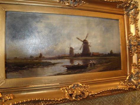 19th Century Dutch Landscape Scene Oil Painting For Sale At 1stdibs