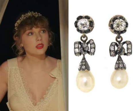 Taylor Swift Willow Embellished Pearl Bow Earrings Shop Your Tv