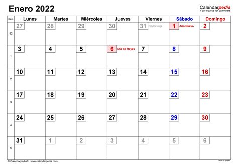 Calendario Enero 2022 Calendarpedia Images And Photos Finder