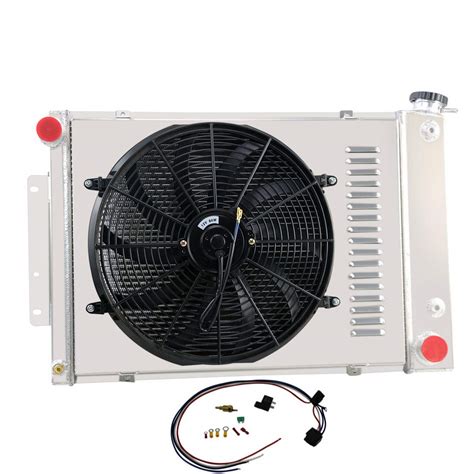 Buy CoolingSky Row All Aluminum Radiator Fan Shroud Thermostat Relay Kit Combo For