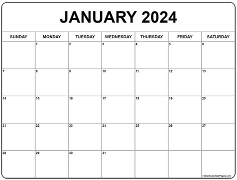 January 2024 Calendar Printable Printable Blank World