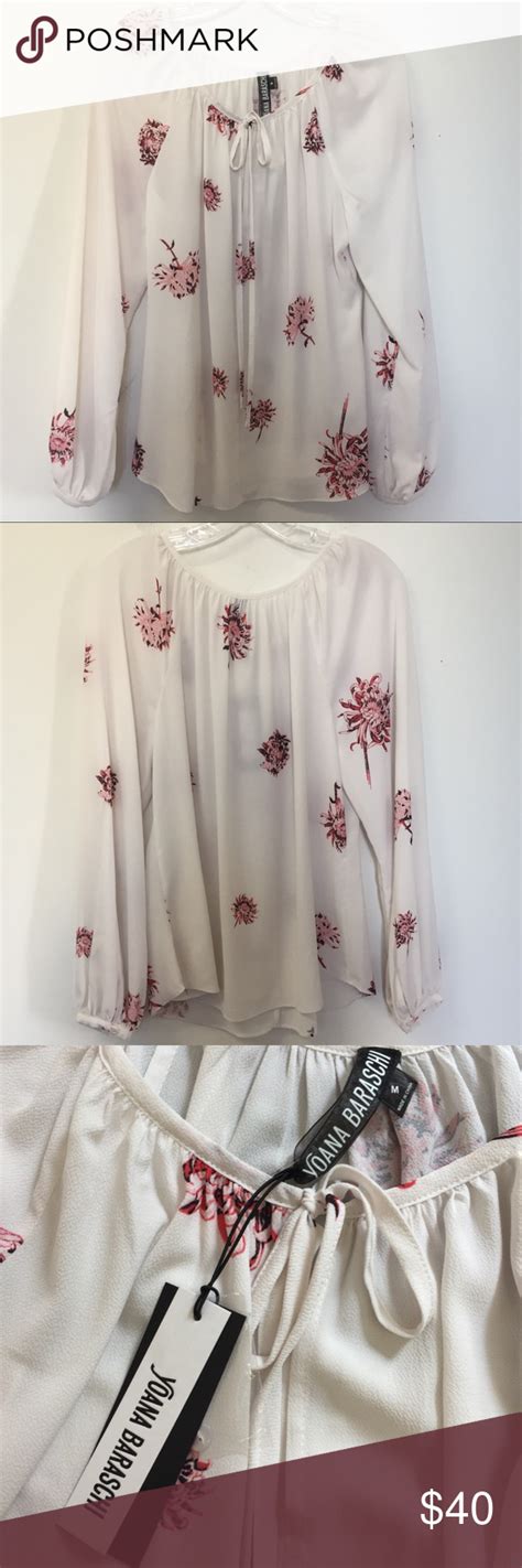 Yoana Baraschi White Blouse With Pink Flowers Clothes Design White