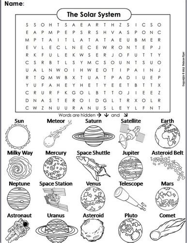 14 Educative Solar System Word Searches Kitty Baby Love