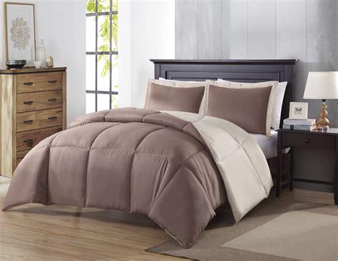 Colormate 1000 thread count sheet set. Colormate Reversible Comforter Set - Taupe/Khaki