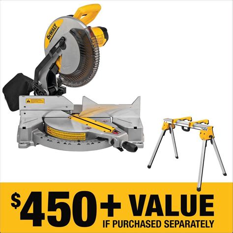 Dewalt 15 Amp Corded 12 In Compound Single Bevel Miter Saw And Heavy