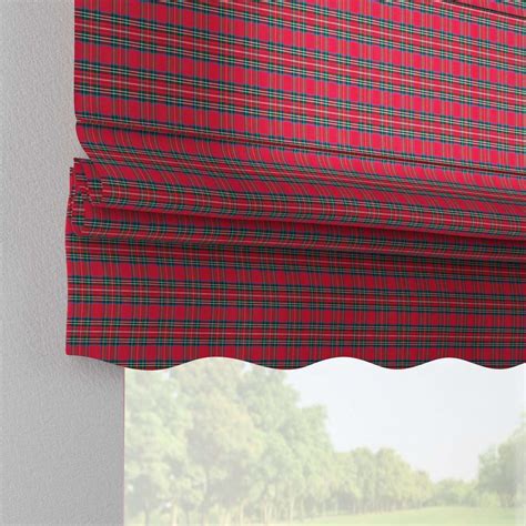 5 feet and 6 92/99 inches. Florence roman blind, red and green tartan, 126-29, 80 × 170 cm (31.5 × 67 inch) - Dekoria