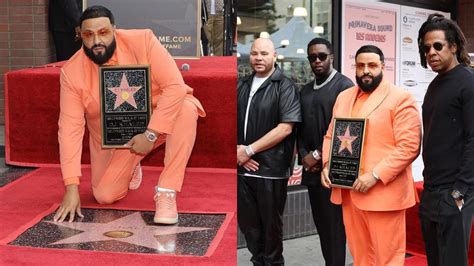 dj khaled awarded hollywood walk of fame star jay z diddy fat joe and other celebs join
