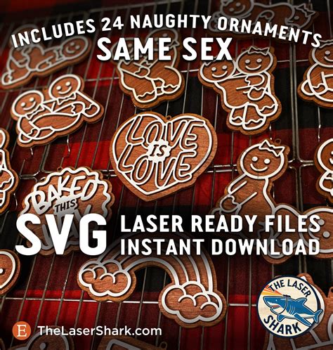 Same Sex Naughty Gingerbread Christmas Ornaments Svg Laser Etsy Canada