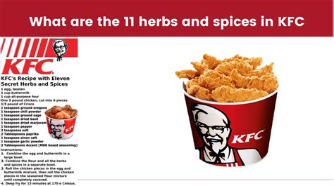 What Are The 11 Herbs And Spices In Kfc Kfc Menu