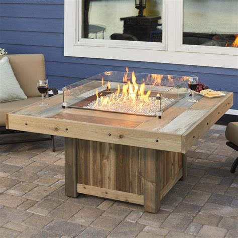 48 Inch Square Vintage Natural Gas Fire Pit Table Vng 2424brn The